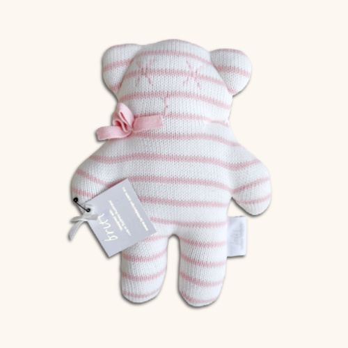 britt bear pink striped teddy