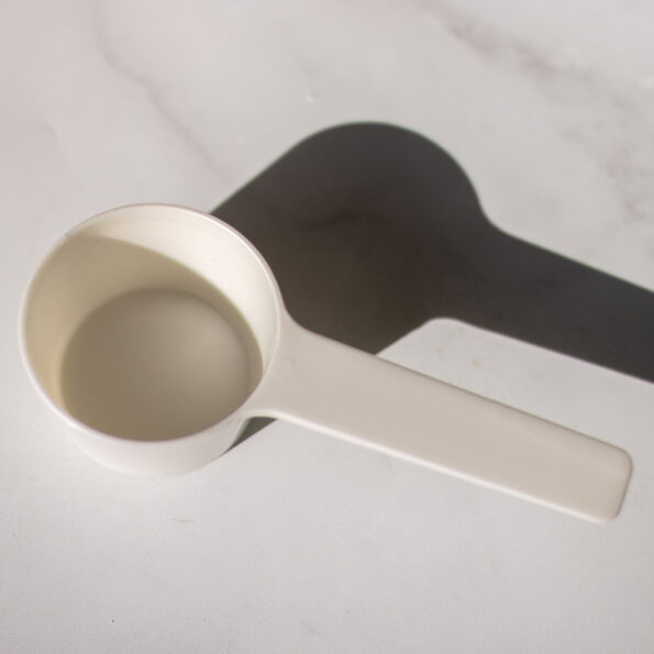 compostable scoop on bench