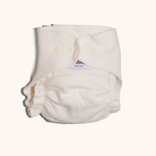 hemp fitted nappy on yellow background