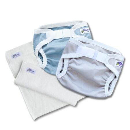 leaking nappies kit with nappy covers and bamboo inserts