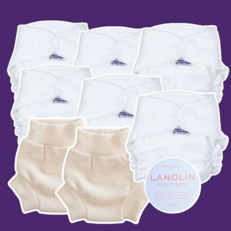 Natural Nappy Bundle – Hemp, Bamboo & Wool Leak-Proof Set