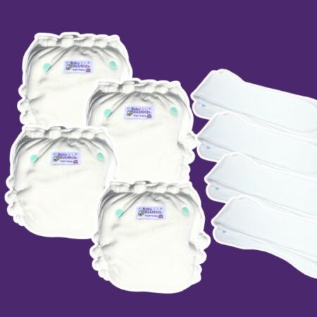 Quad Night Nappy Bundle – 4 Pack Leak-Free Sleep Set